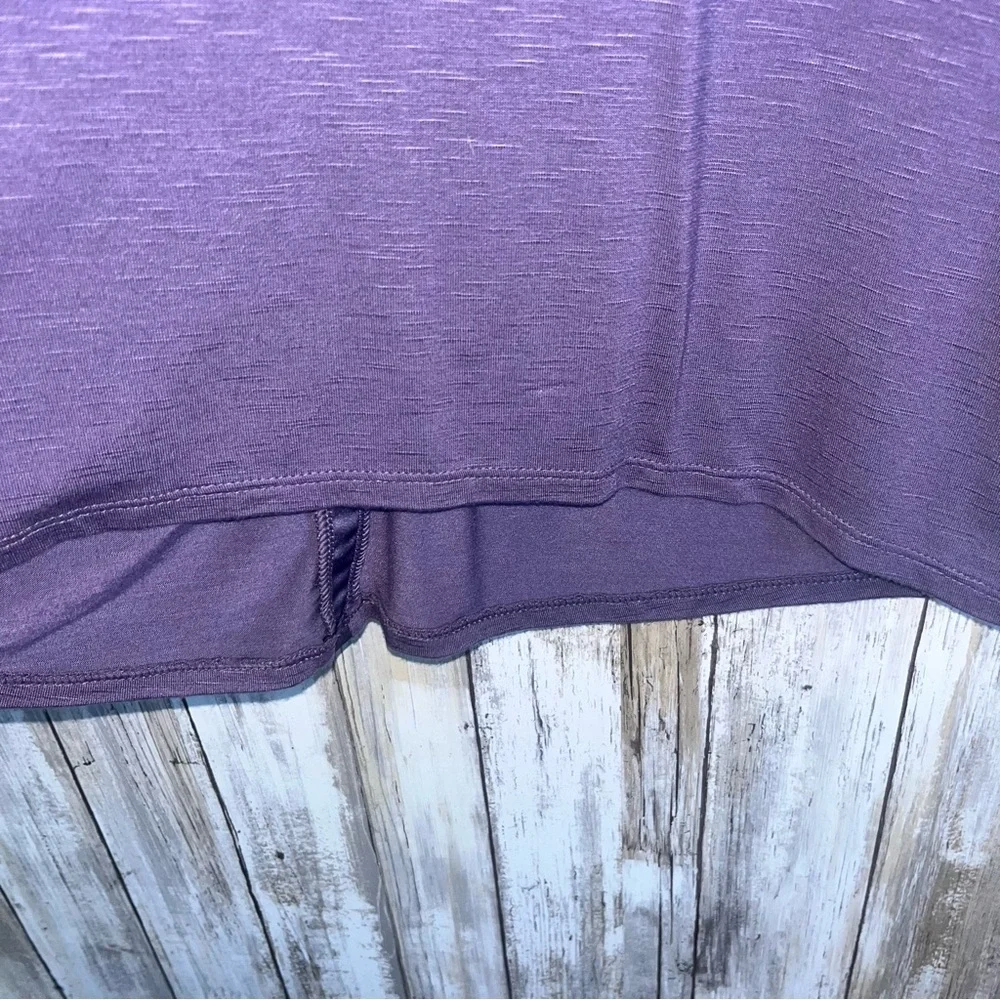 White House Black Market Purple Scoop Neck Oversized Long Sleeve Blouse Small - Picture 2 of 6